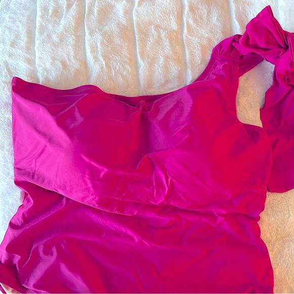 J. Crew Pink One-Shoulder Swim One Piece - Picture 6 of 16